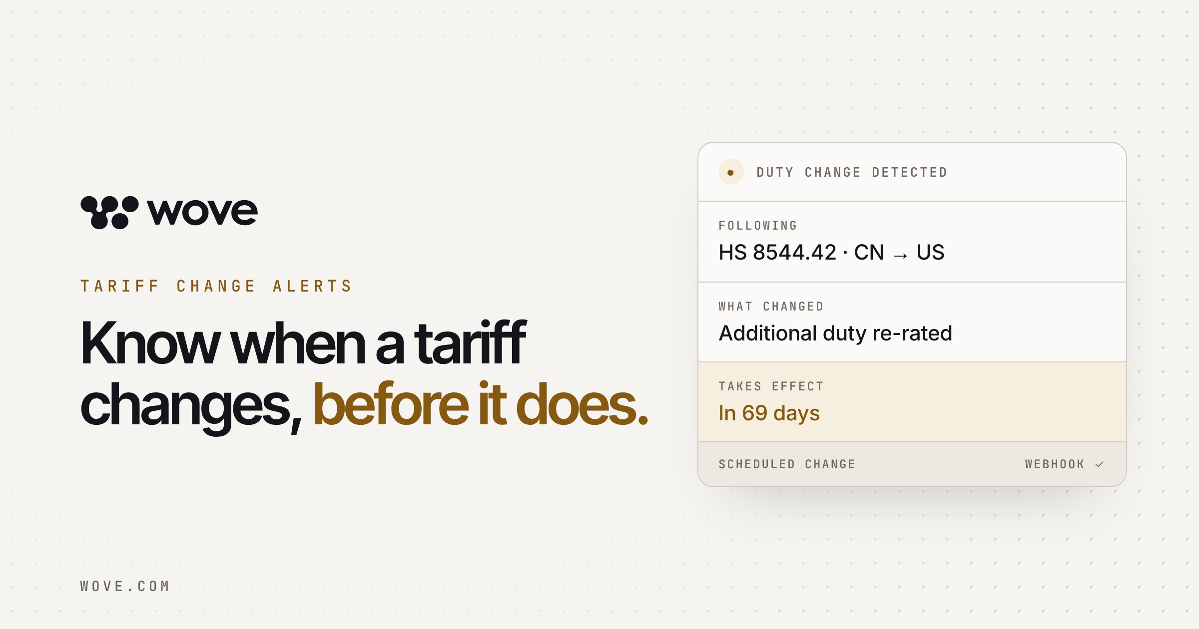 Now Live: Tariff Change Alerts