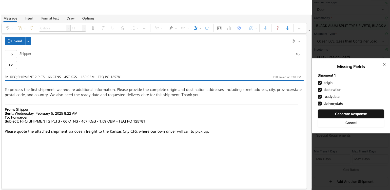 Email and Missing Information Detection
